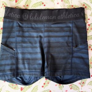 lululemon athletica Navy and Black Striped Shorts
